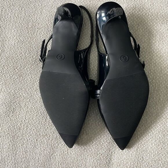Wild Fable Black Patent Leather Slingback Kitten Heels - Picture 5 of 8